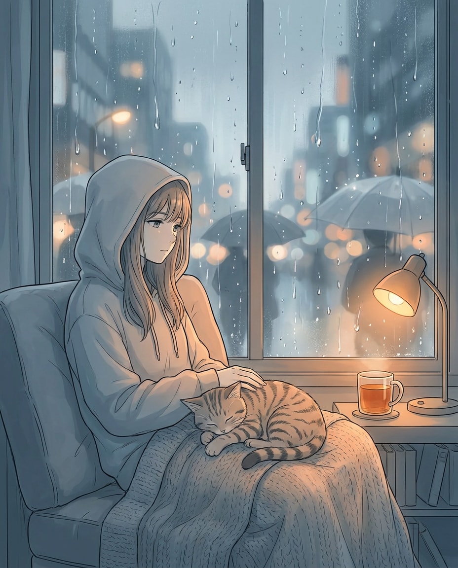 rainy window naps photo