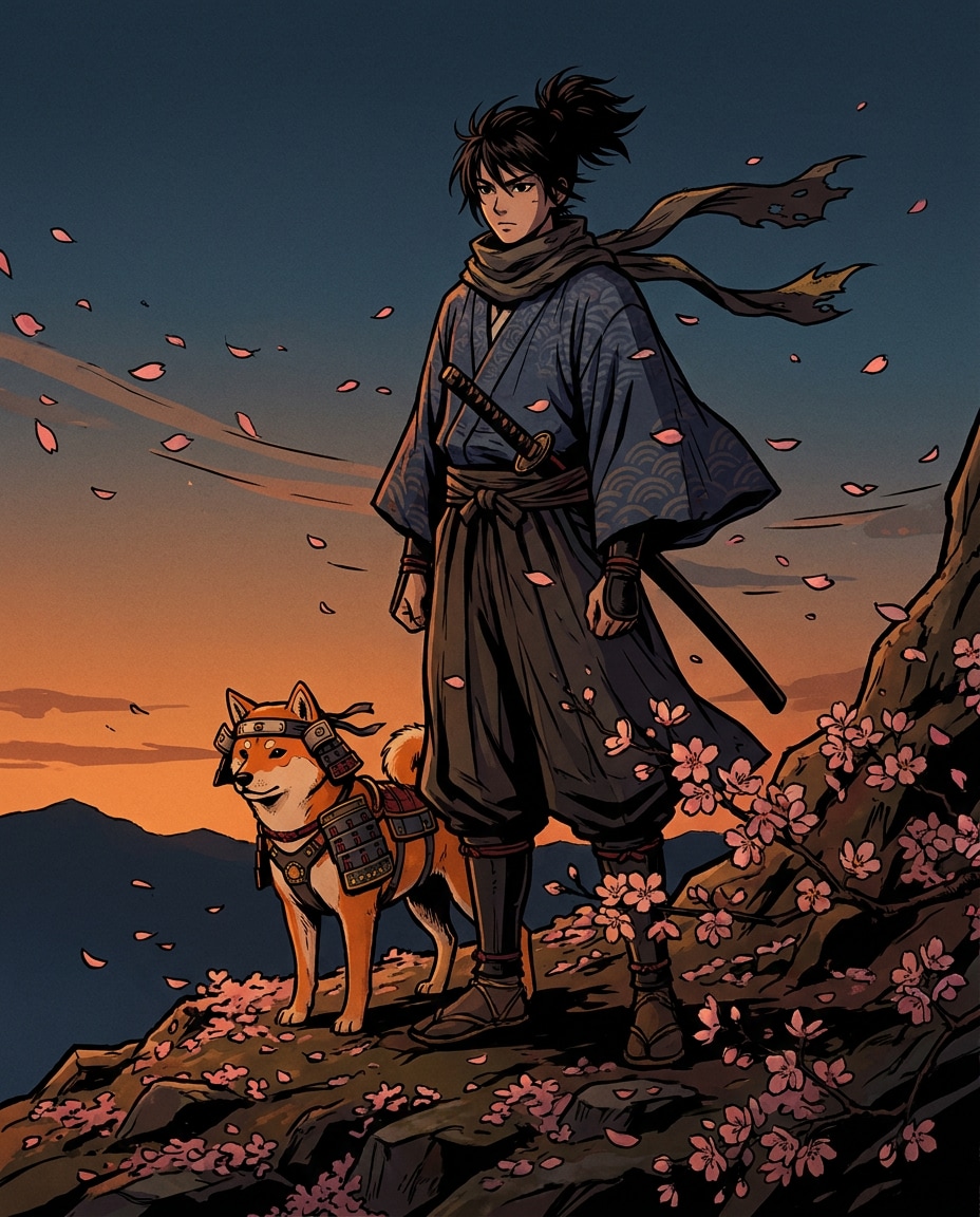 samurai dog guardian photo