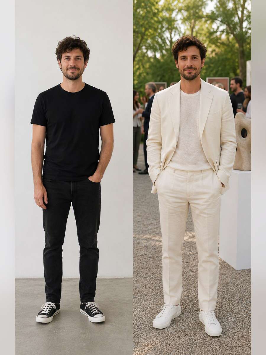 Open-Air Gallery Opening — illustrative image-to-image before and after