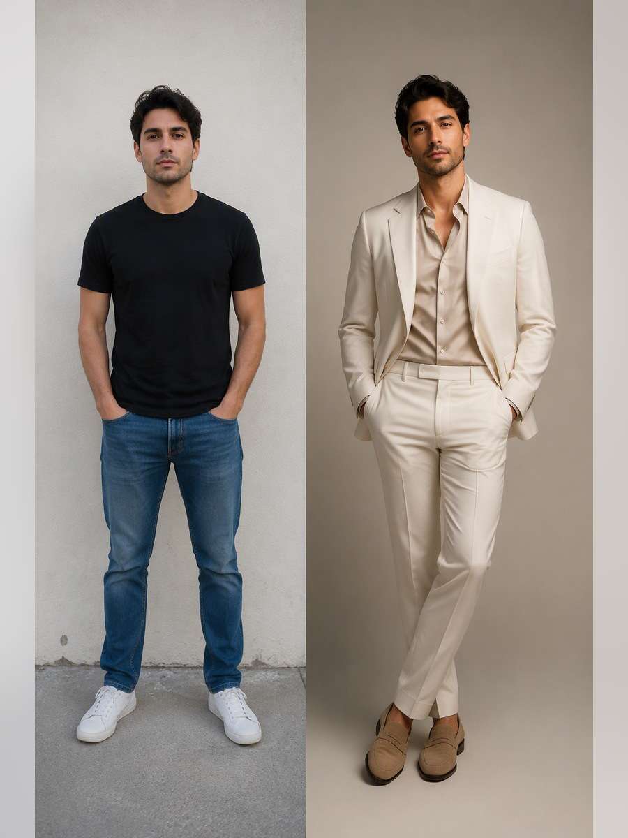 Minimal Cream Studio — illustrative image-to-image before and after