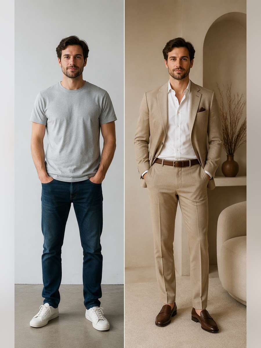 Brown Loafers Color Study — illustrative image-to-image before and after