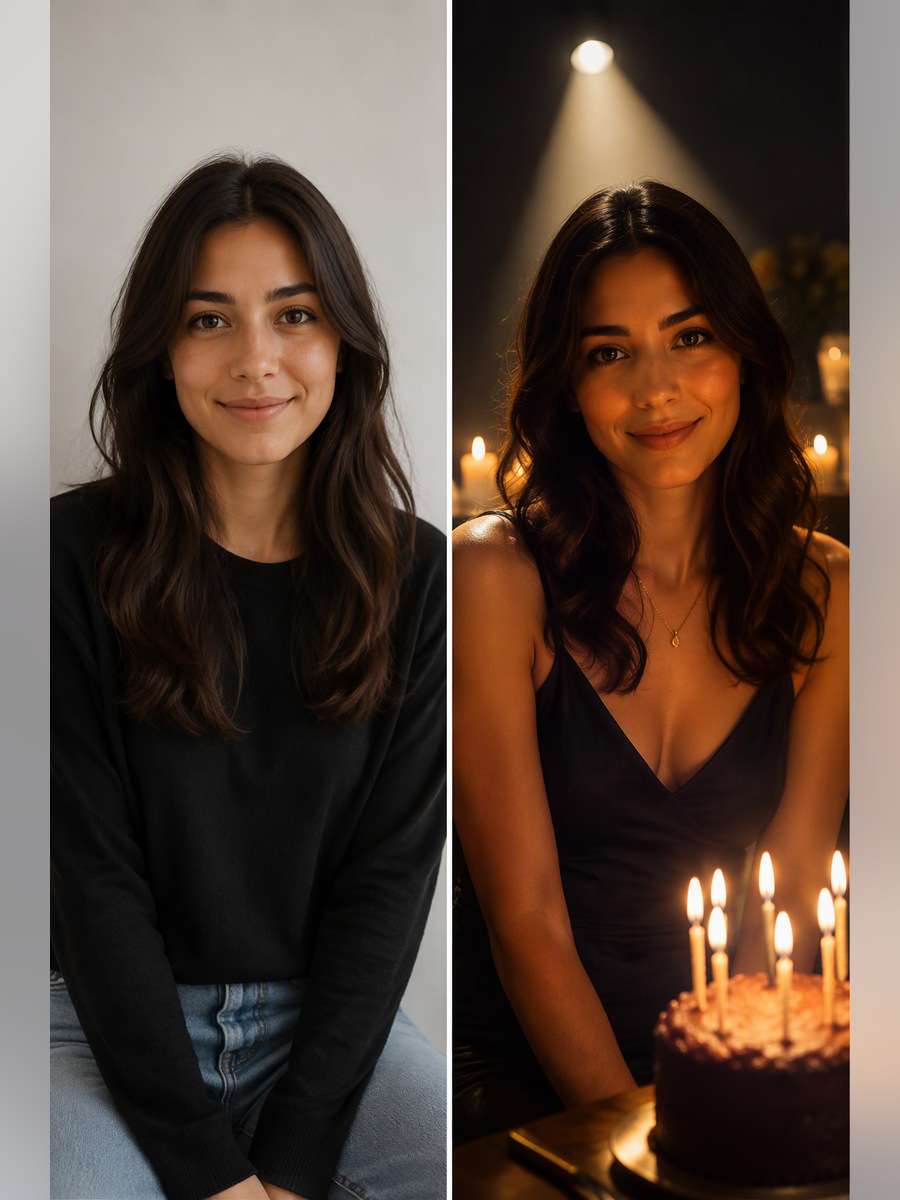 Candlelit Spotlight Mix - illustrative image-to-image before and after