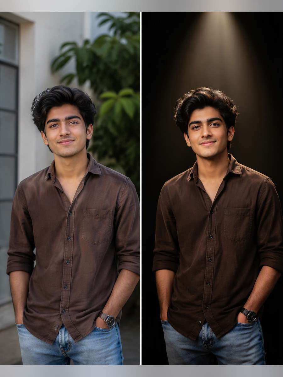 Minimal Black Background Spotlight - illustrative image-to-image before and after