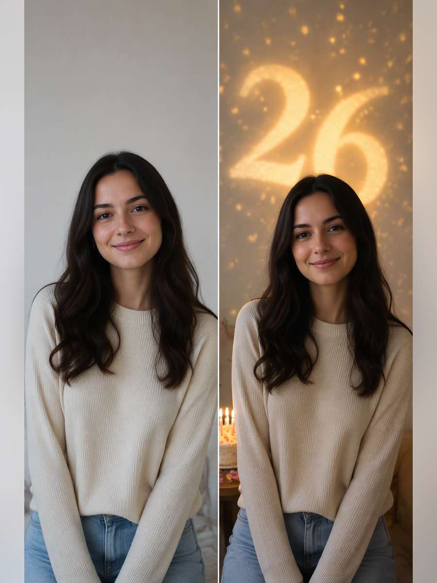 Projected Number Glow - illustrative image-to-image before and after