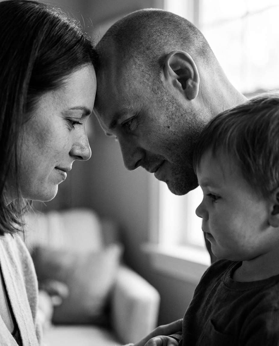 closeup foreheads touch photo