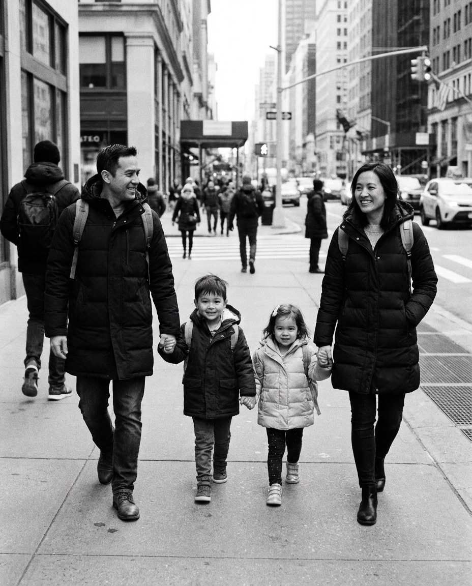 urban walk candid photo