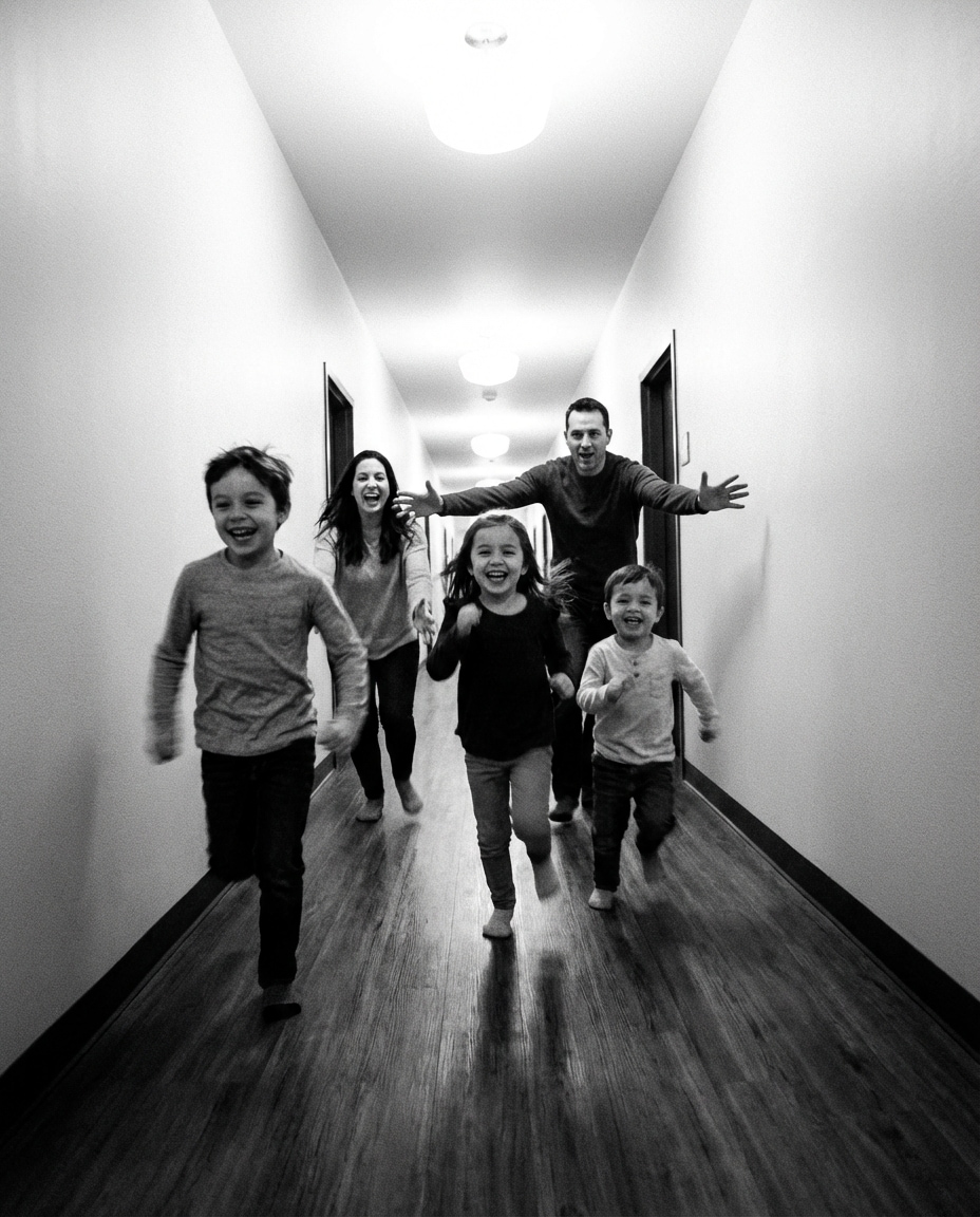 playful hallway run photo