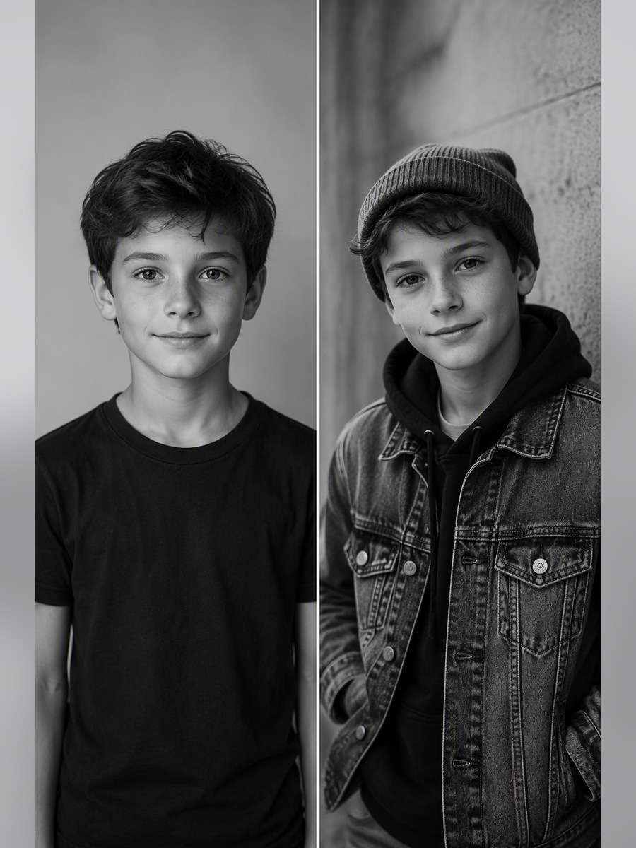 Beanie and Denim Candid - illustrative image-to-image before and after