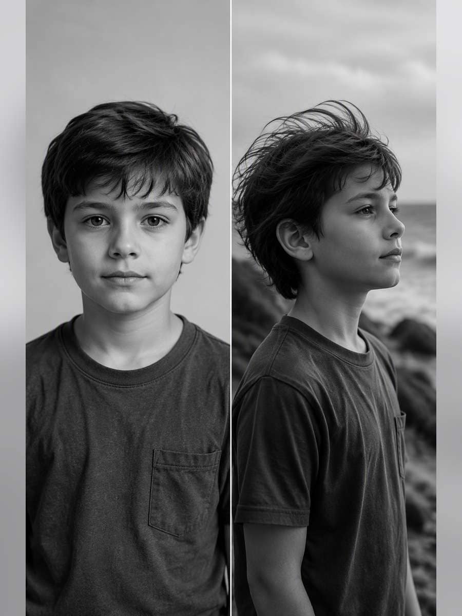 Windblown Outdoor Profile - illustrative image-to-image before and after