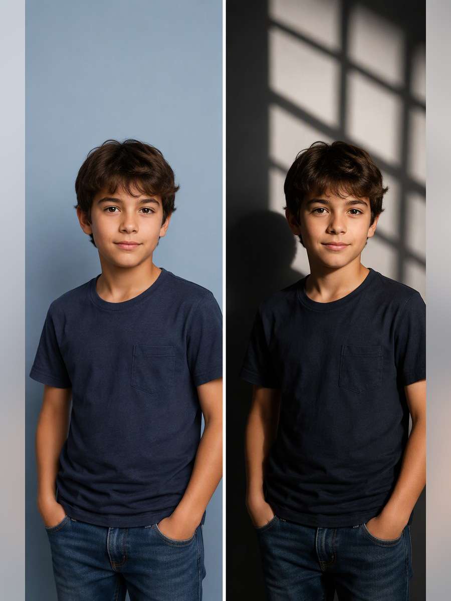 Studio Shadow Play - illustrative image-to-image before and after