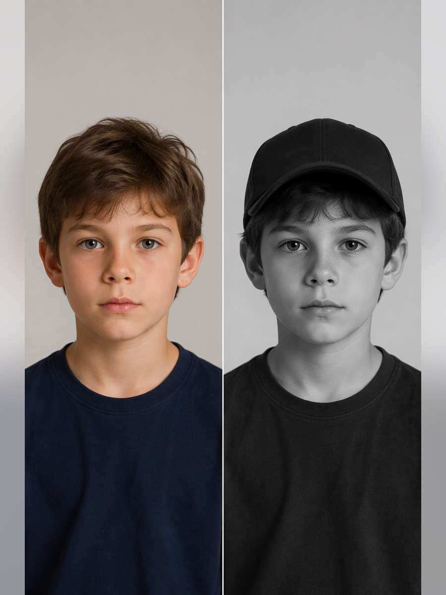 Baseball Cap Close Portrait - illustrative image-to-image before and after