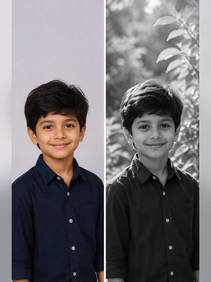 Quiet Garden Portrait - illustrative image-to-image before and after