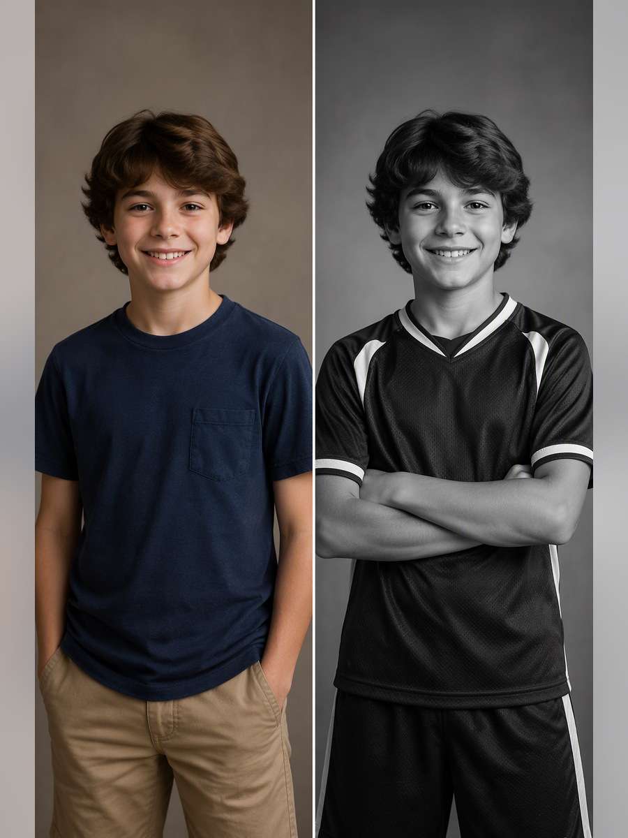 Sports Jersey Monochrome - illustrative image-to-image before and after