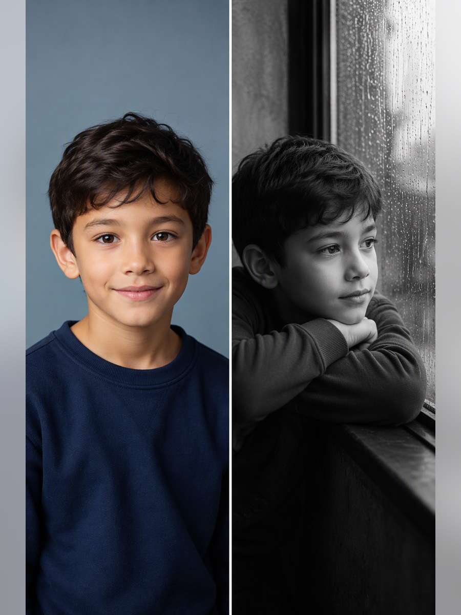 Rainy Window Mood - illustrative image-to-image before and after