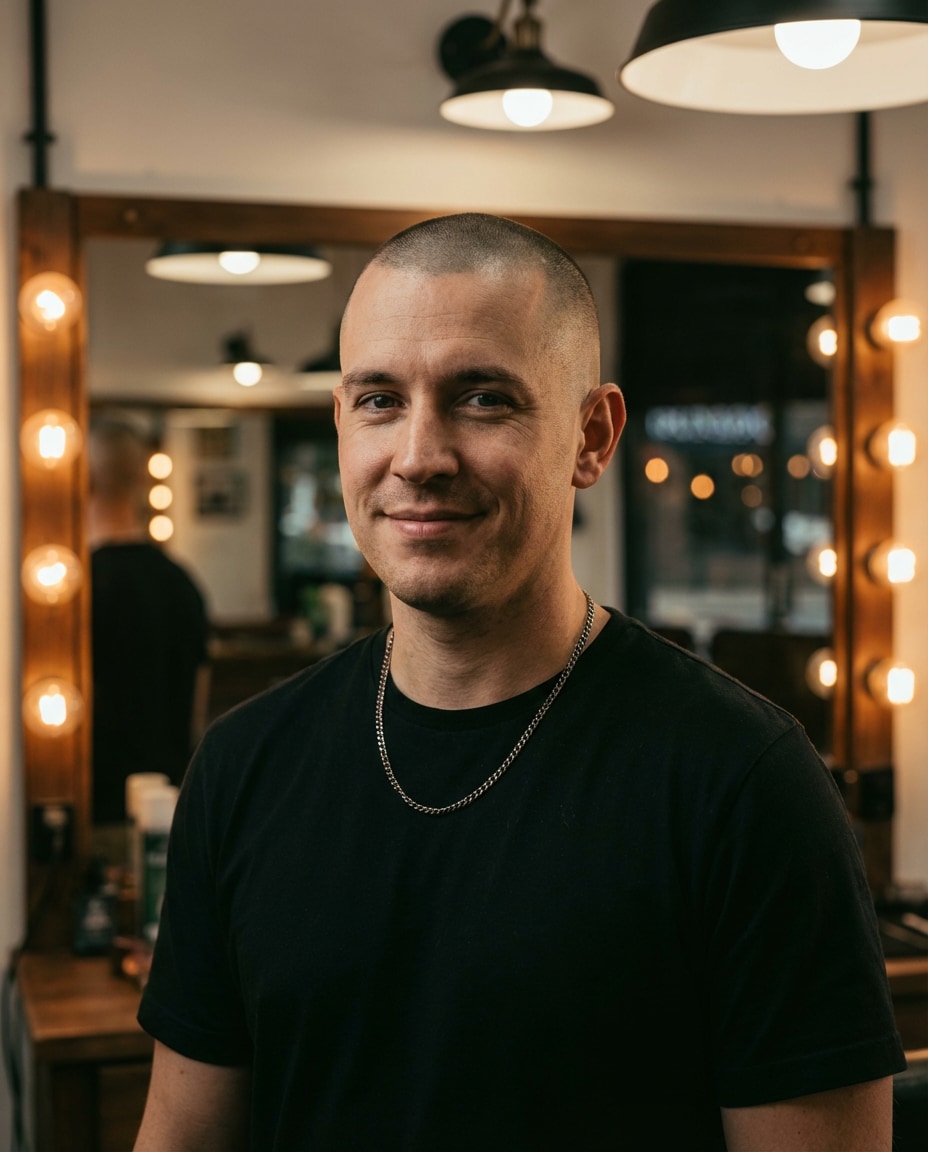 barbershop mirror shot photo