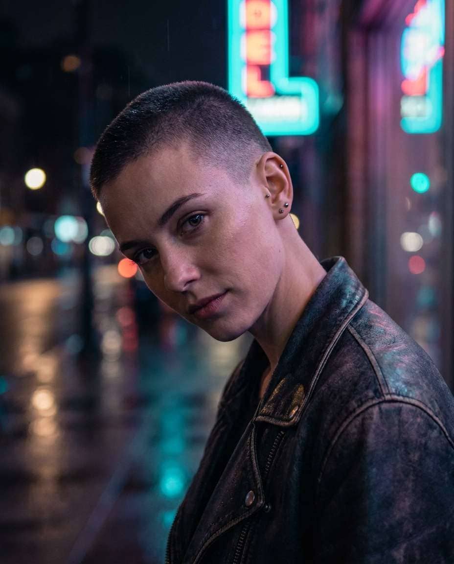 neon night alley photo
