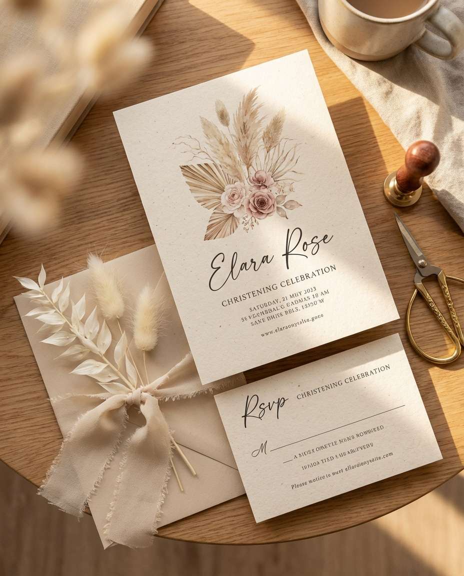 boho pampas theme photo