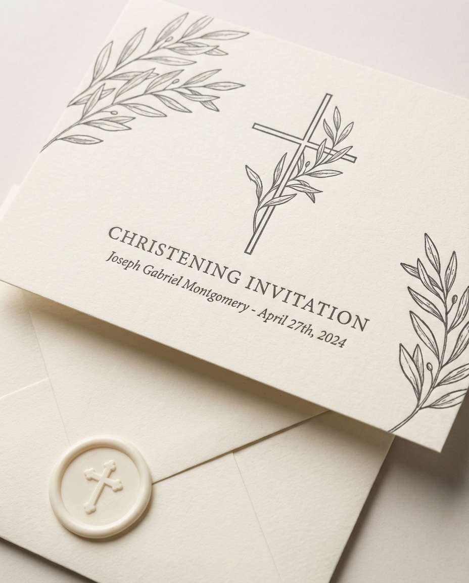 botanical line art cross photo