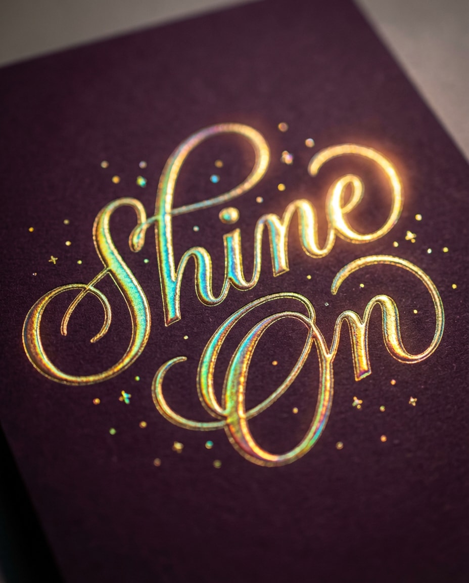 metallic foil script photo