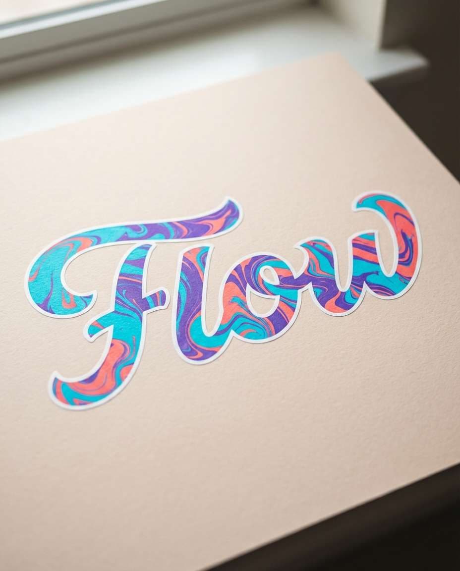 marble swirl letters photo