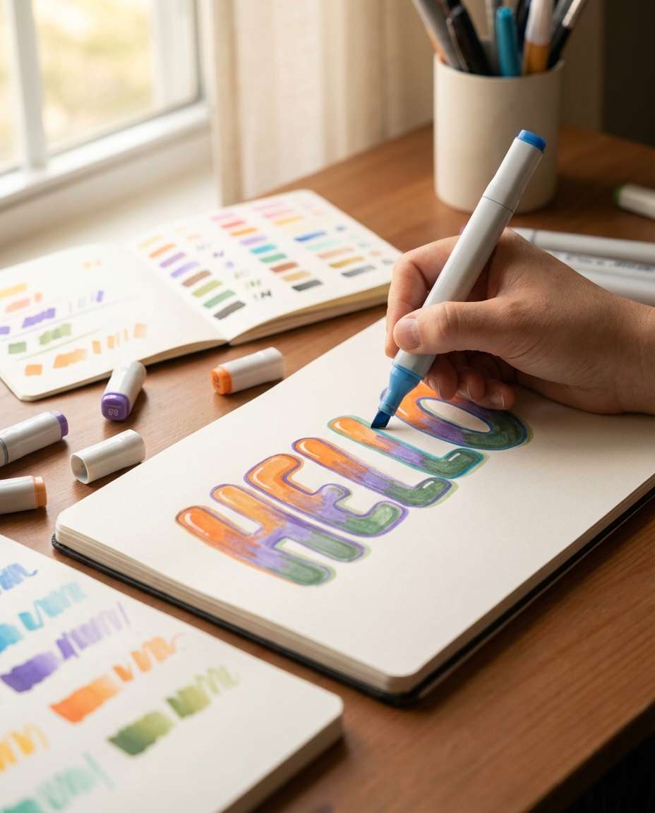 hand with marker photo