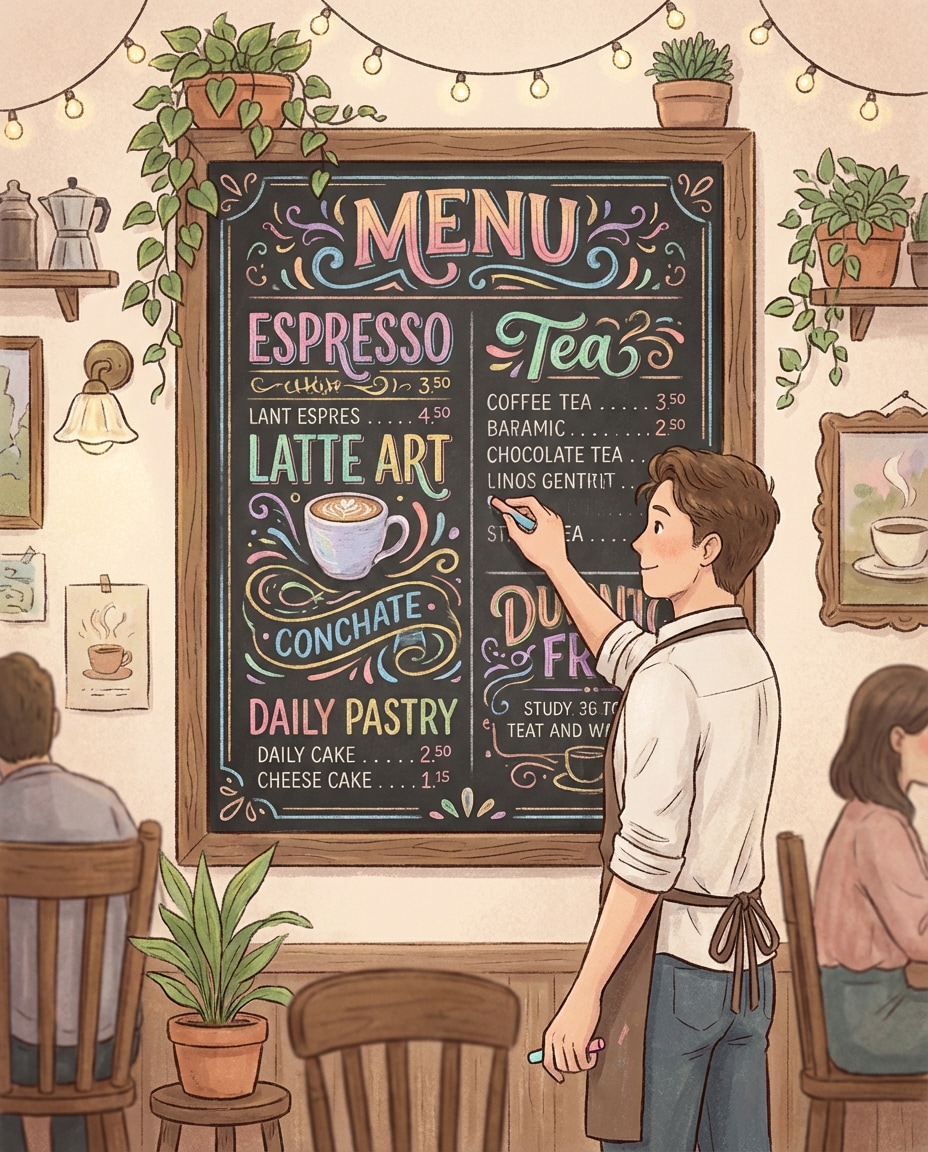 chalk cafe board photo