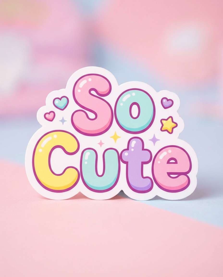 kawaii sticker word photo