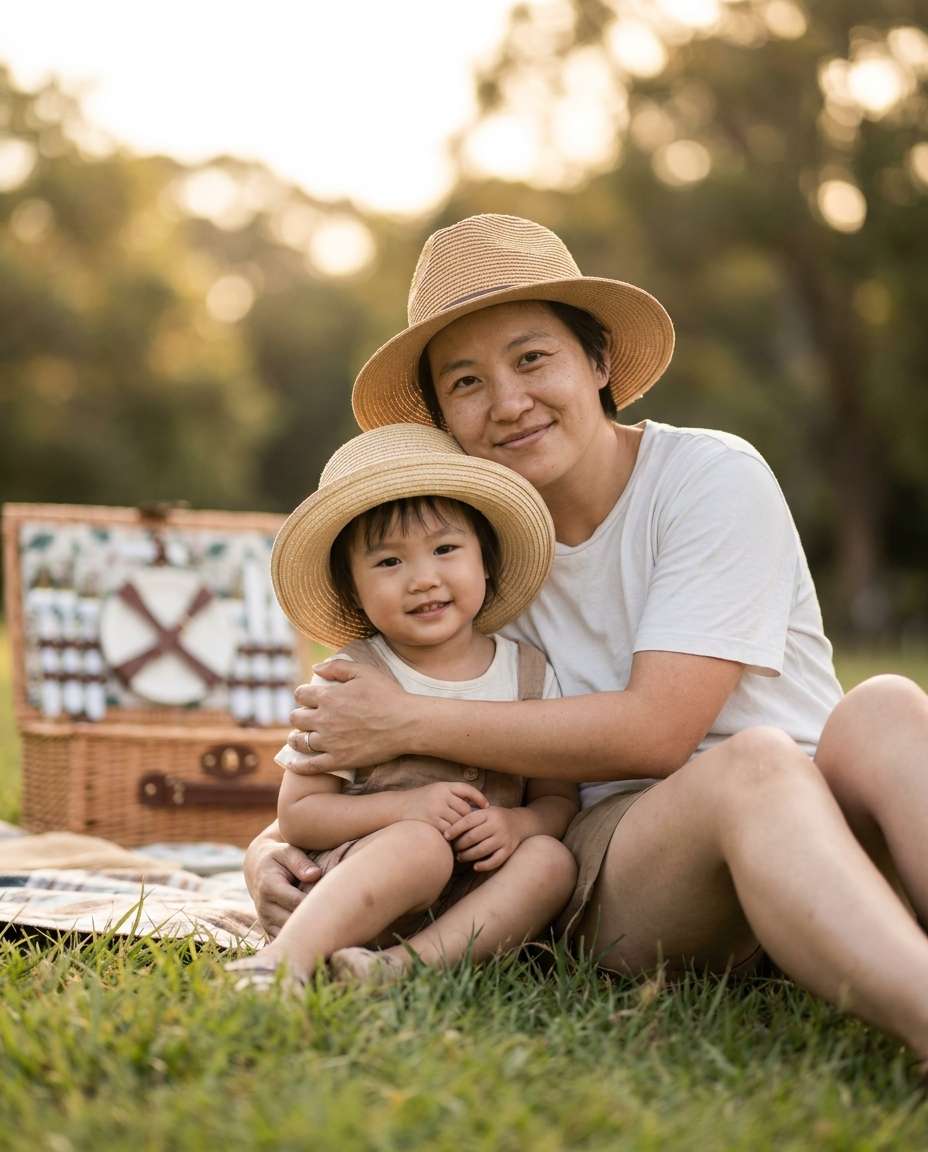 sun hat portrait photo
