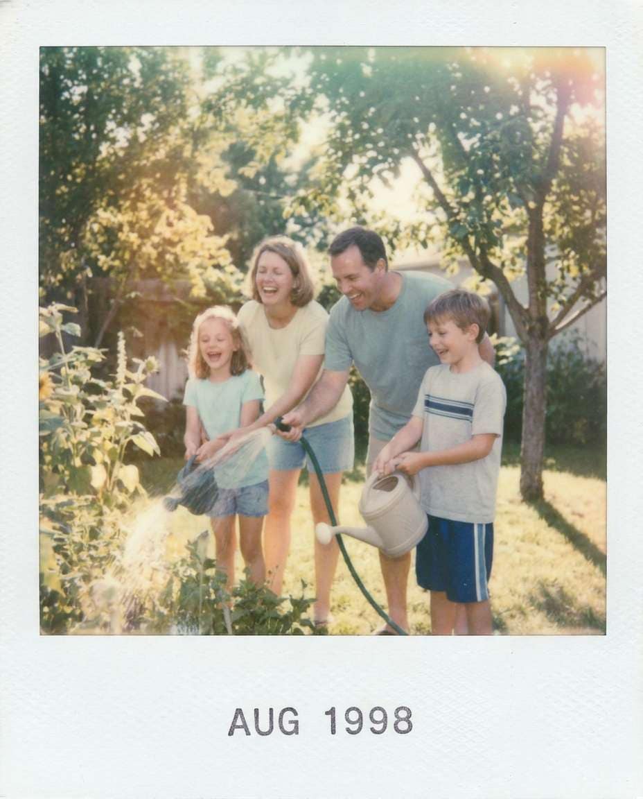 garden watering together photo