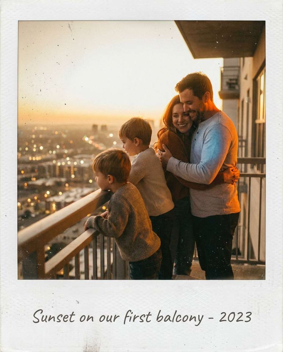 apartment balcony sunset photo