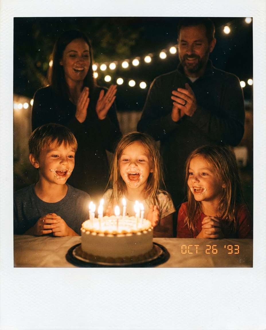 backyard birthday candles photo