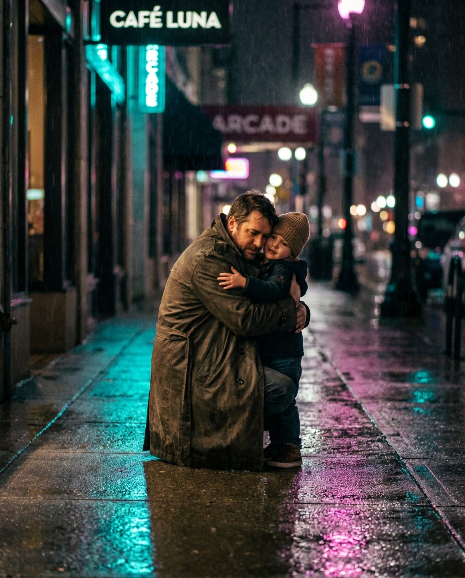 night city neon hug photo