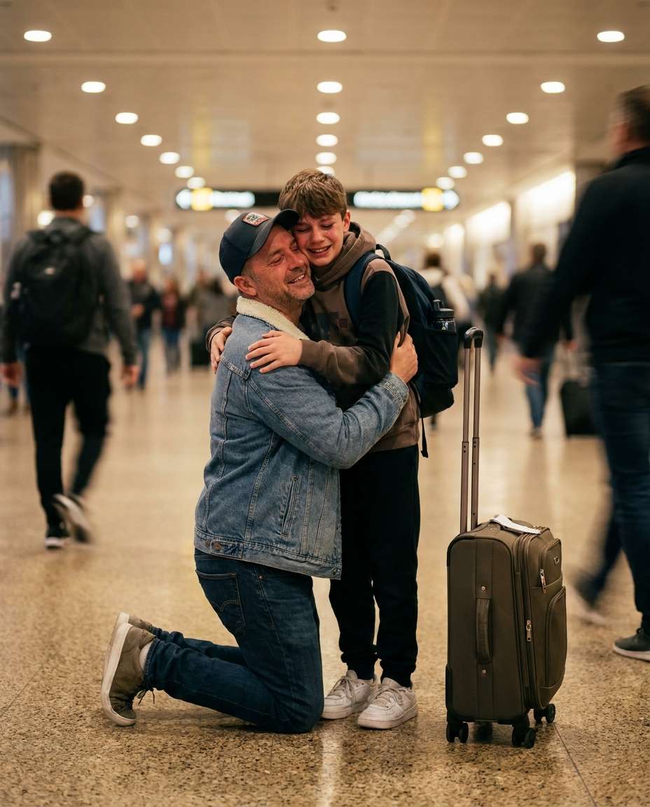 airport reunion embrace photo