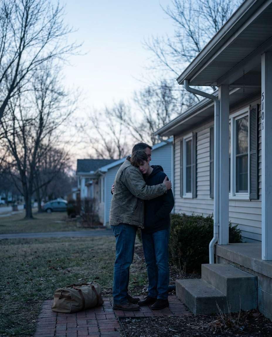 stairs goodbye hug photo