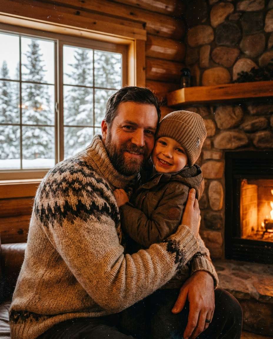 winter cabin warmth photo