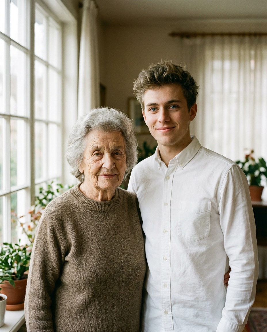 sunlit window portrait photo