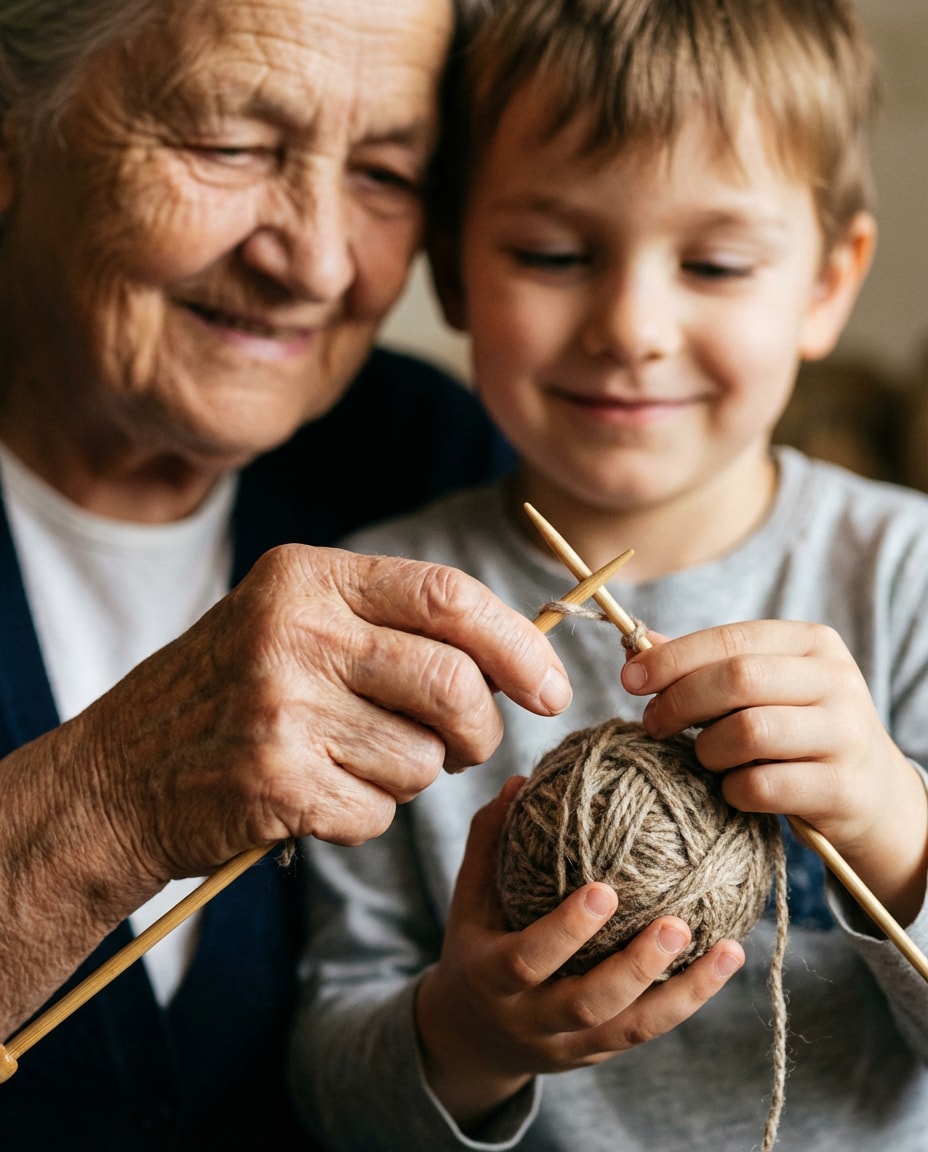 knitting lesson photo