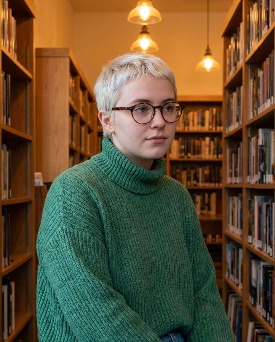 library quiet focus photo