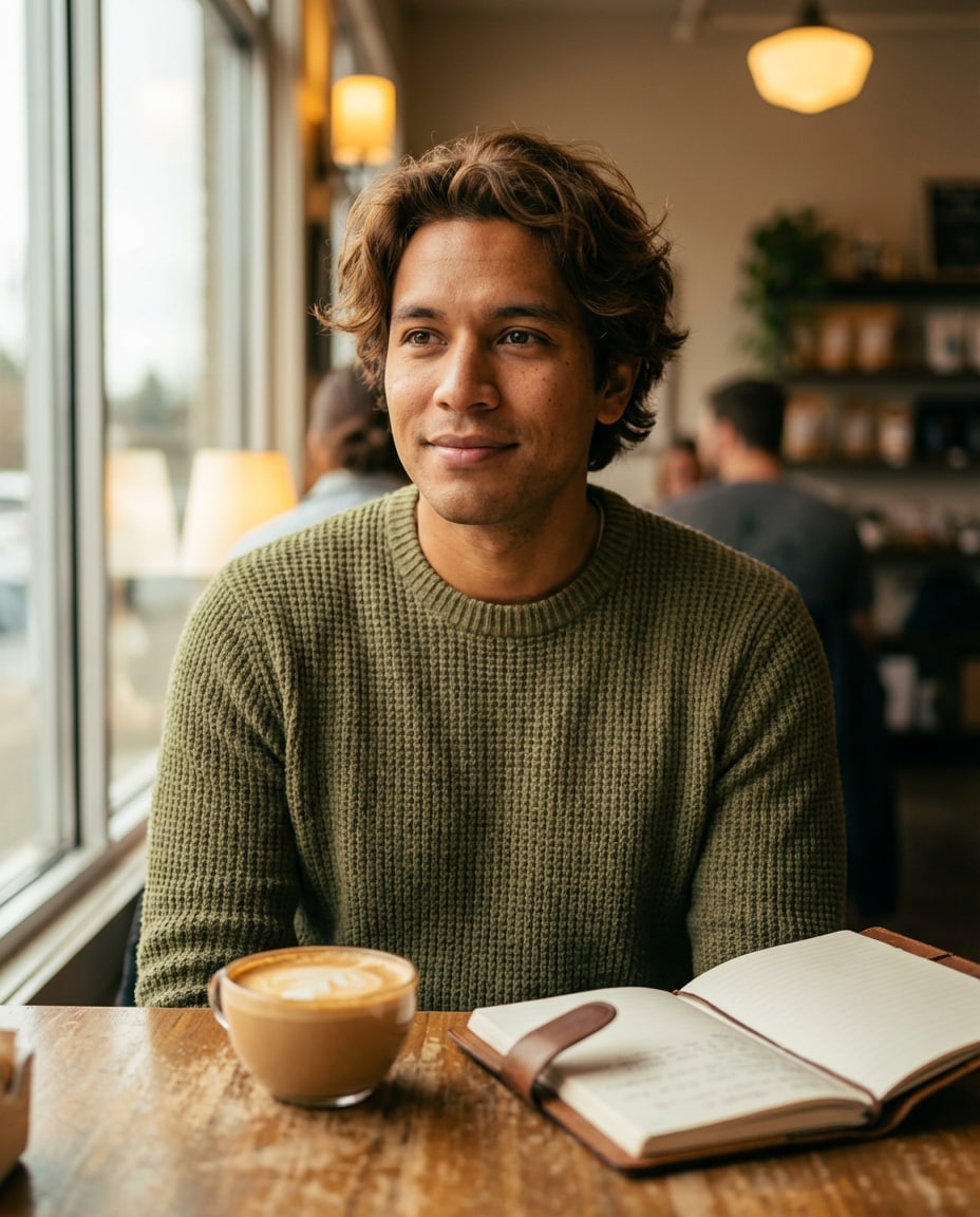 coffee shop candid photo