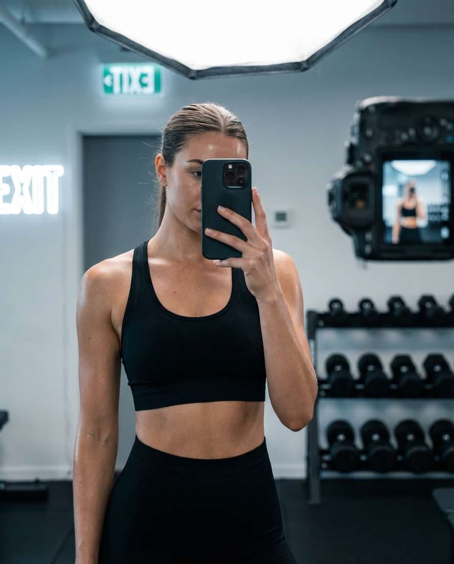 mirror selfie glow photo