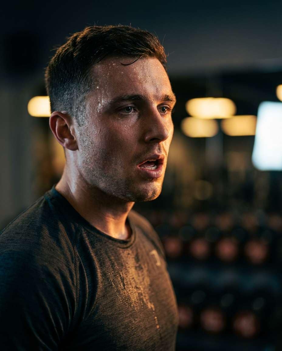 sweaty closeup focus photo