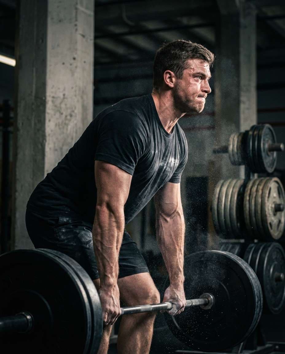 cinematic deadlift moment photo