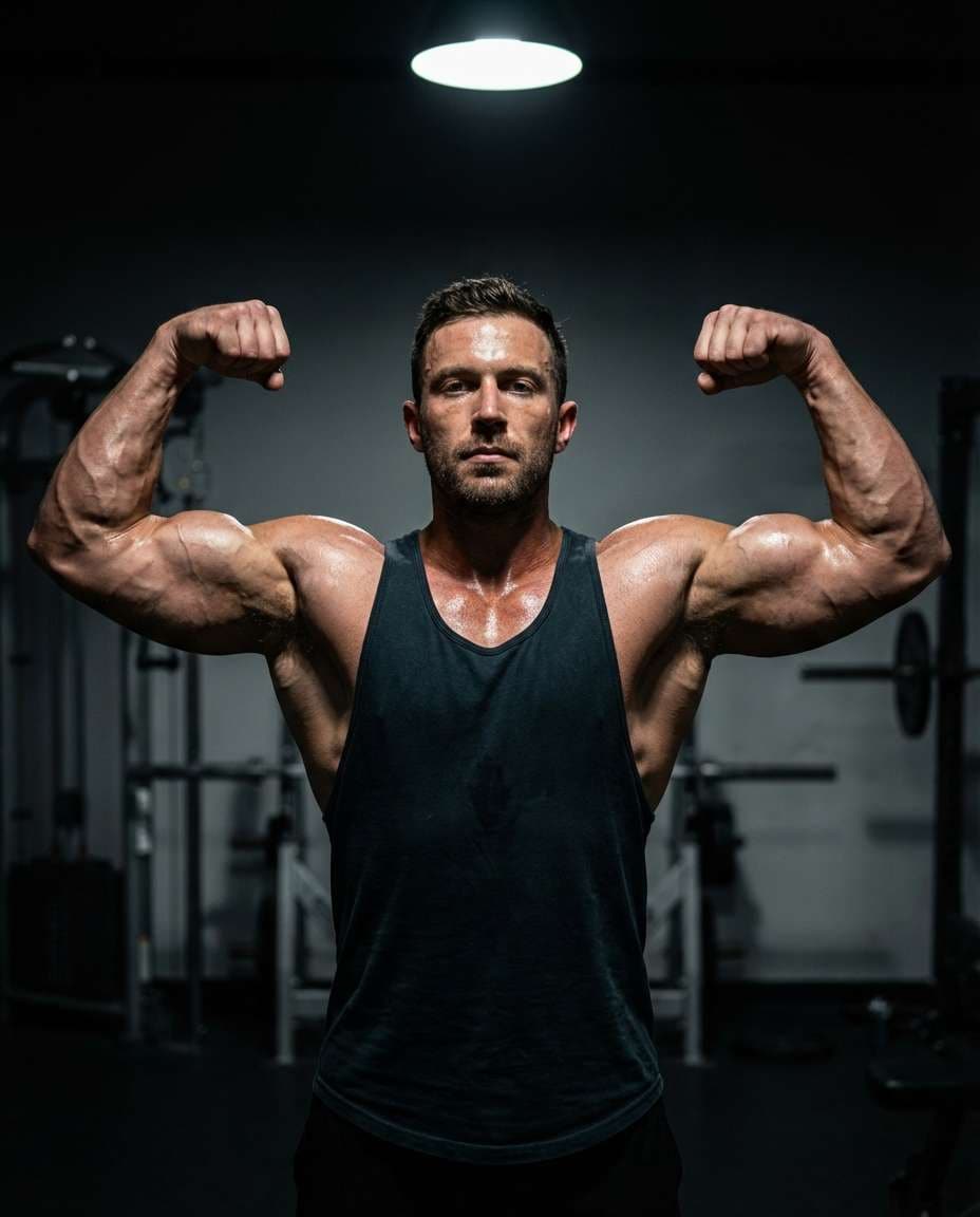 classic bodybuilding pose photo