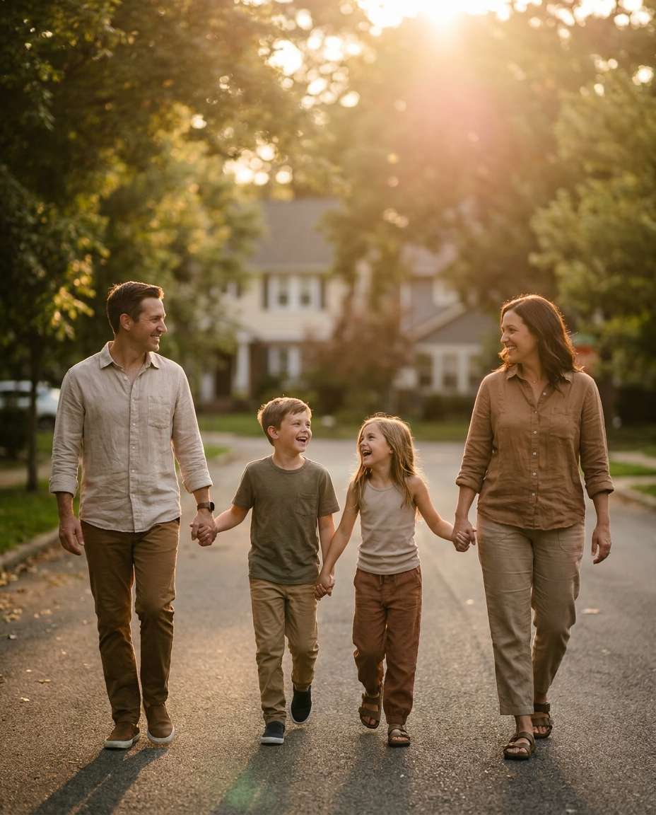 golden hour walk photo