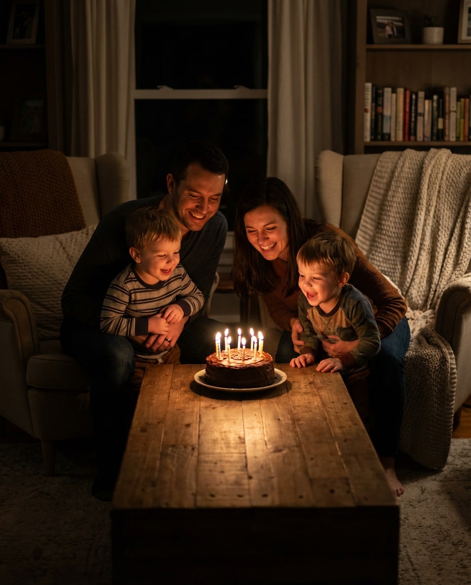 birthday candle glow photo