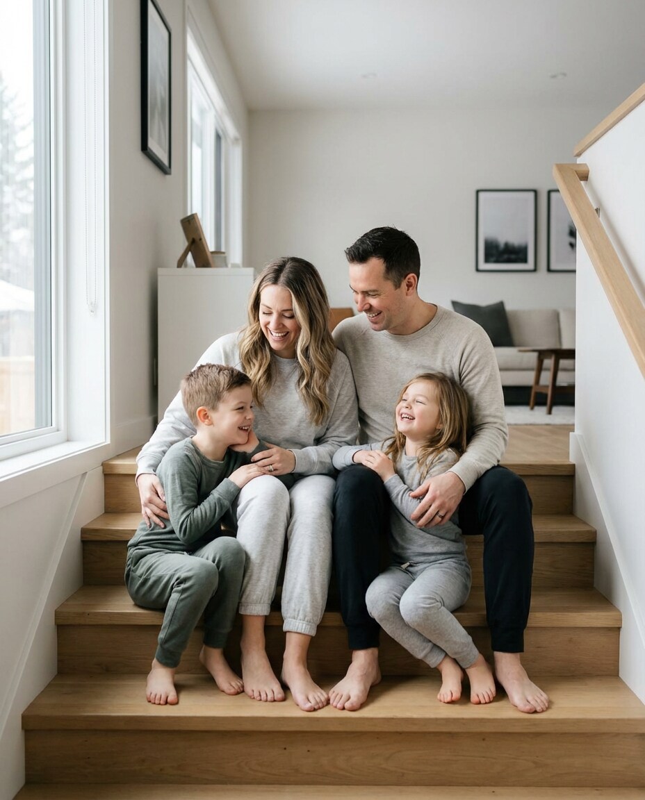 candid staircase moment photo