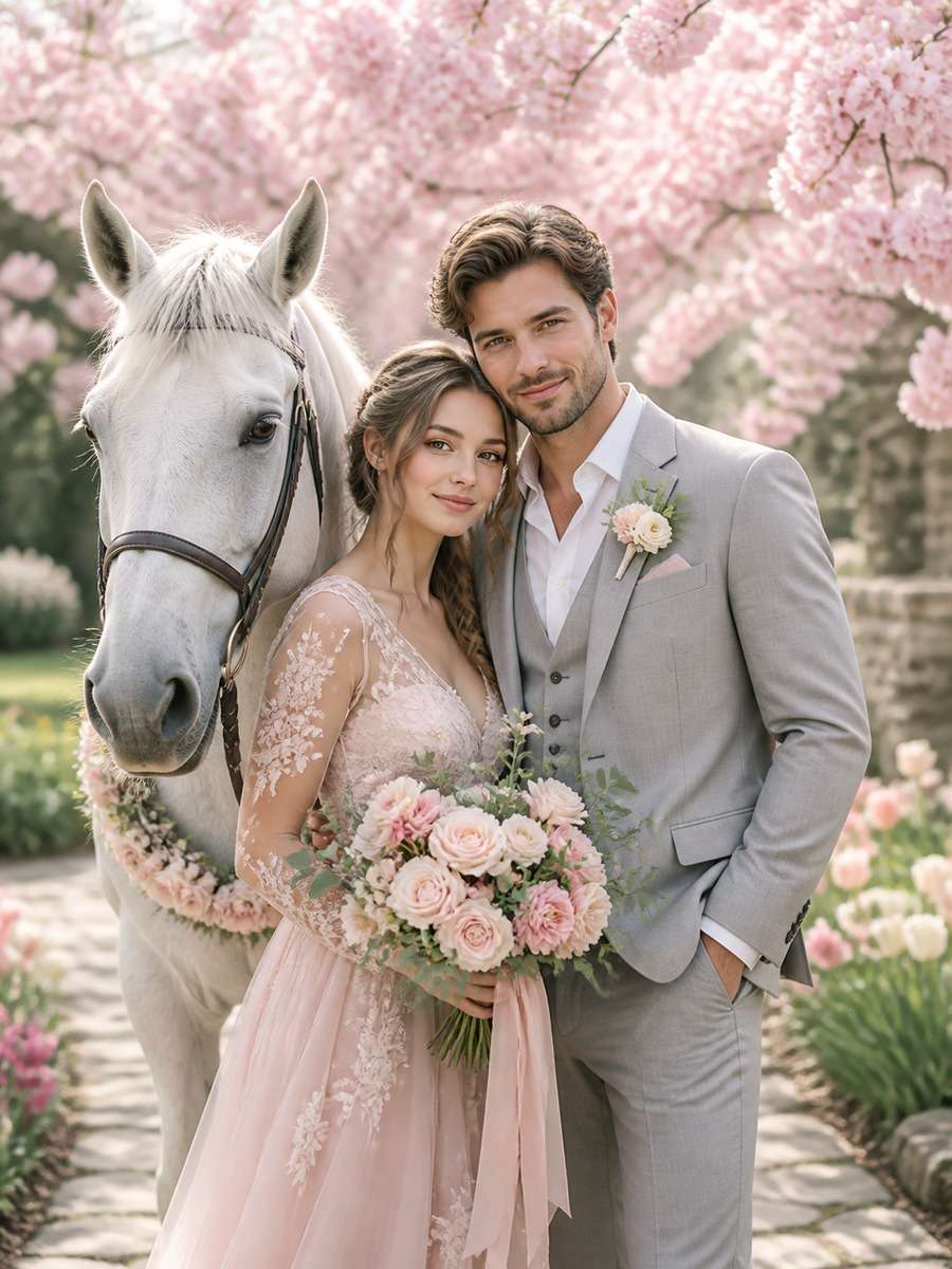 Spring Blossom Horse Garden photo
