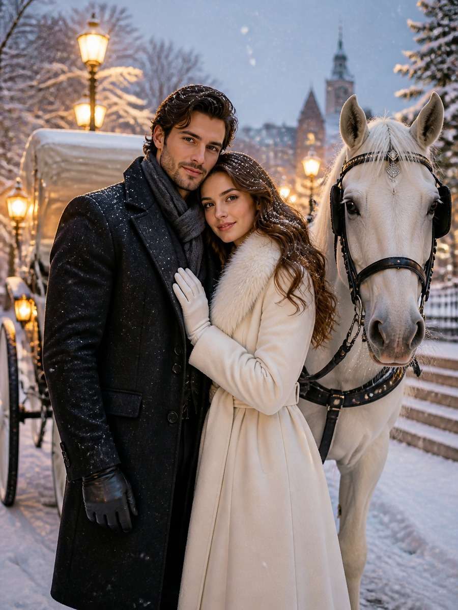 Snowy Horse Love Story photo