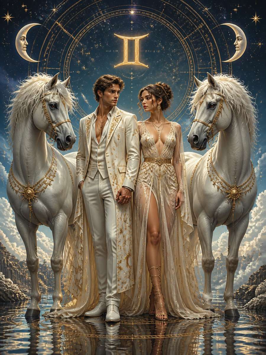 Gemini Twin Horses Portrait photo