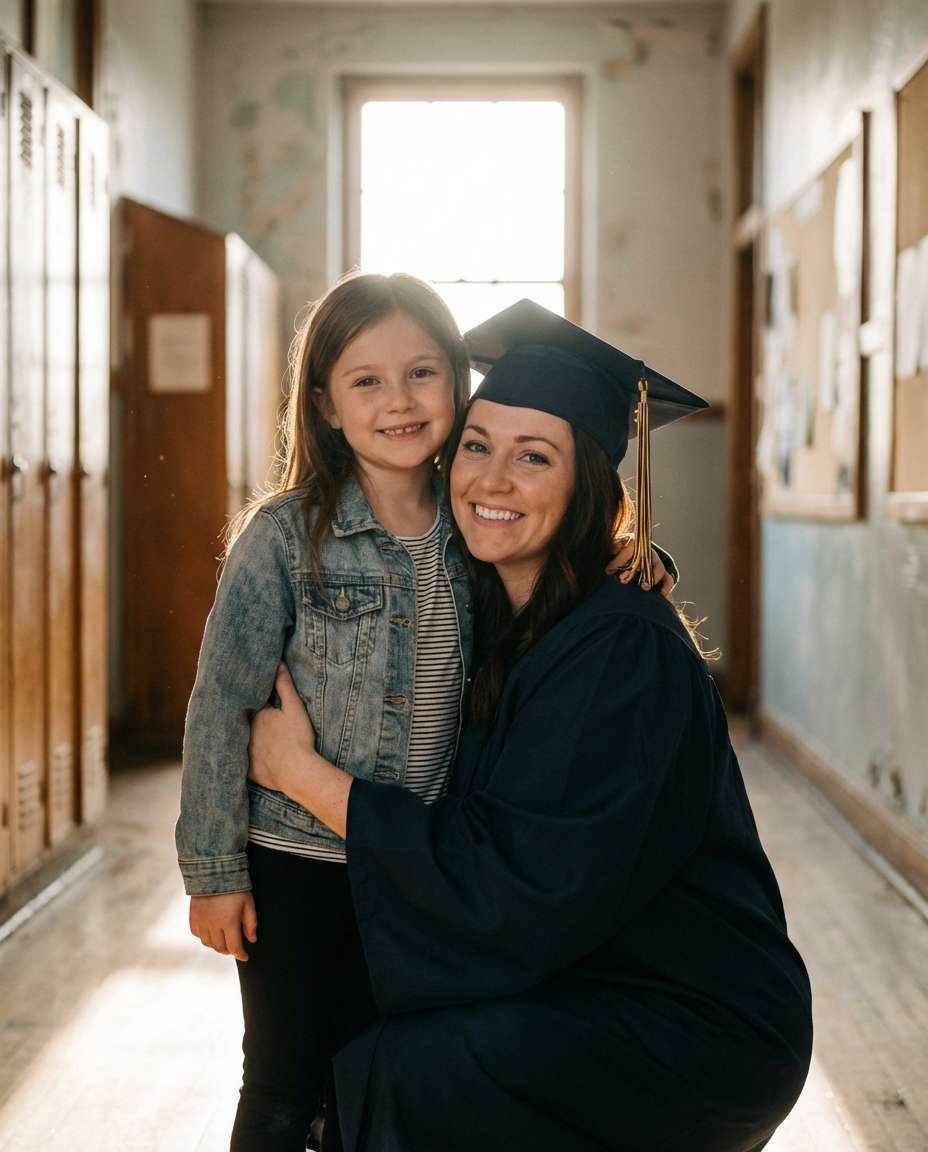 graduation gown timeblend photo
